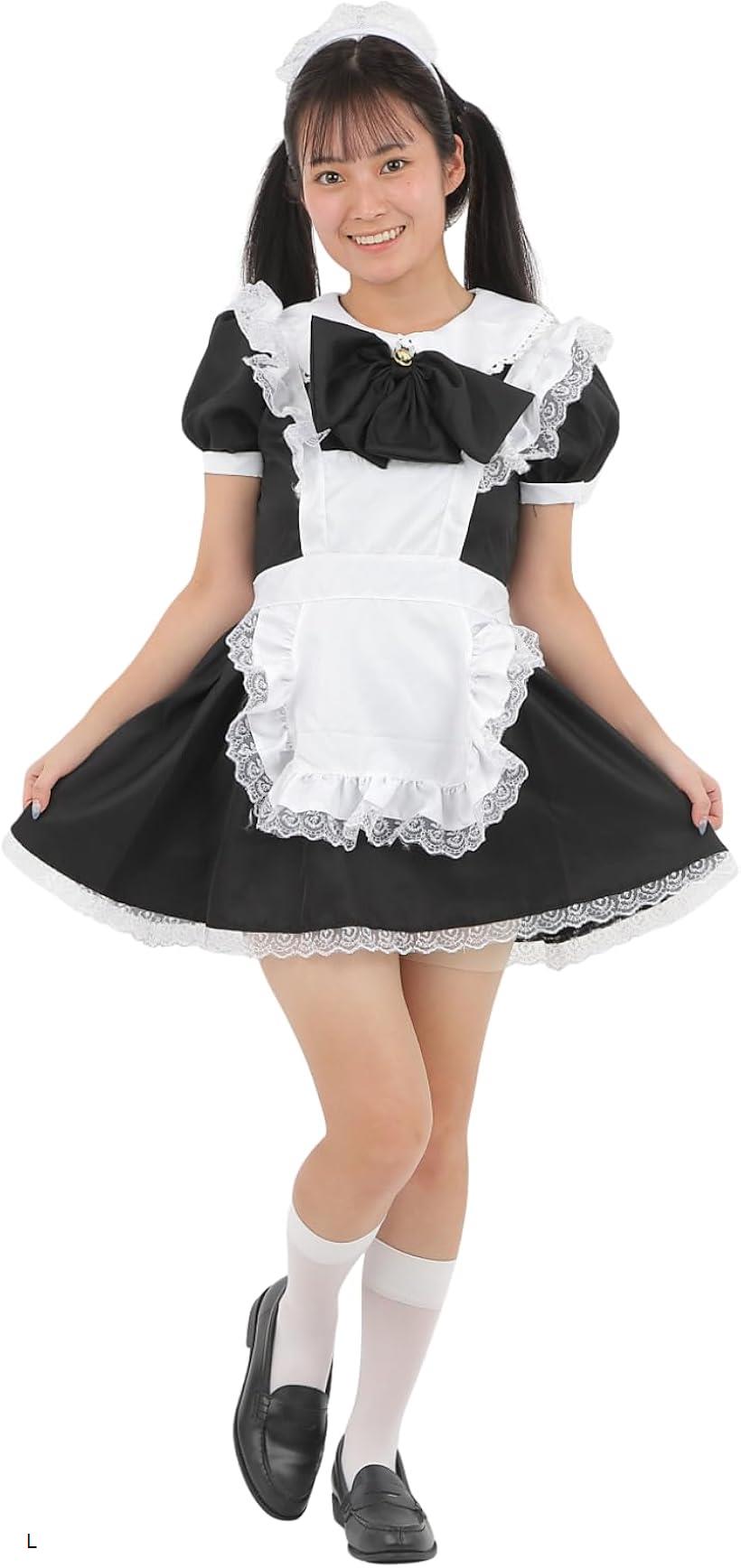 メイド服 コンカフェ 仮装 コスプレ ハロウィン フリル ミニスカ ワンピース M S L