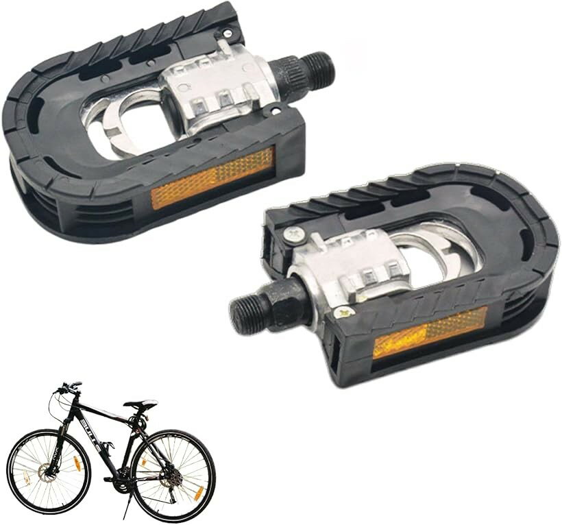 自転車ペダル 折りたたみペダル マウンテンバイク クロスバイク ロードバイク 自転車部品 反射板付き 左右セット
