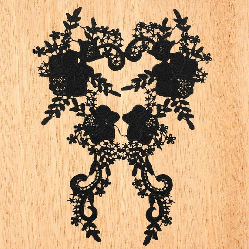 刺繍 レース 襟 花柄 アップリケ 縫い付け ハンドメイド パーツ クラフト 装飾 ワッペン つけ襟 ...