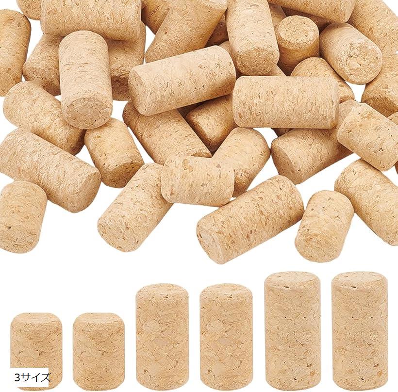 42個 3スタイル 天然ストレートコルク ワイン栓 木製ビール瓶栓 オーナメント製作 アート クラフトプロジェクト用 3サイズ