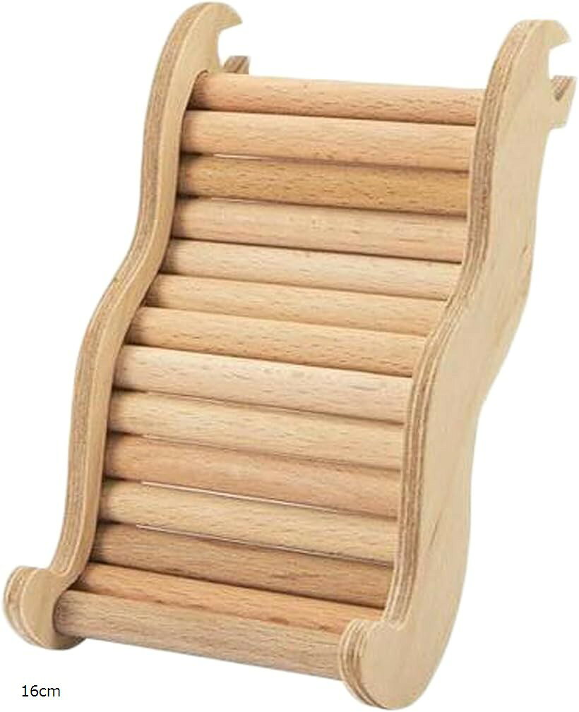 ハムスター はしご 木製 波型 小型 小動物 ステップ 遊び場 アスレチック 16cm