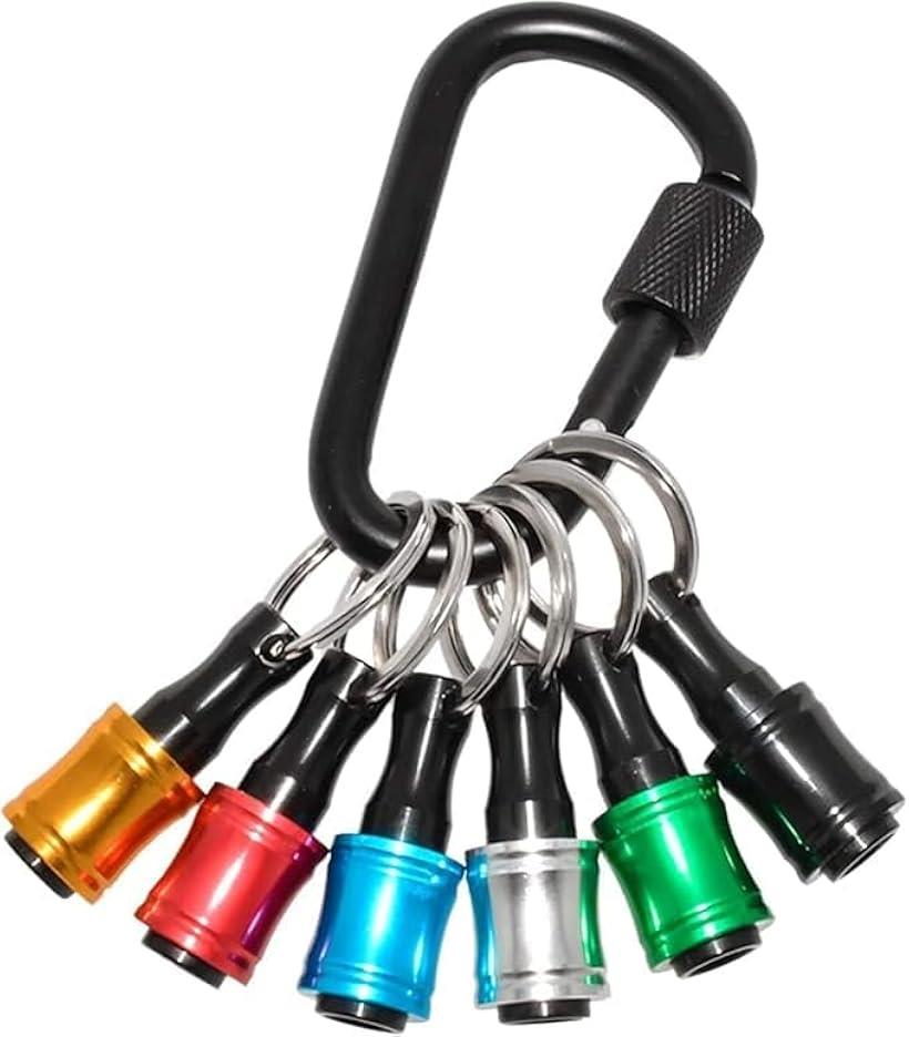 ドライバービットセット 6色 アルミ合金 軽量 キーホルダー付