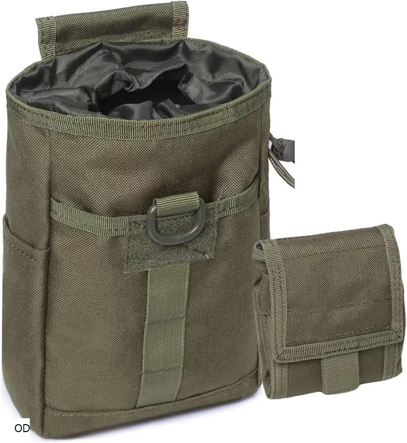 ダンプポーチ 腰袋 折り畳み 小型 タクティカルポーチ ミリタリーポーチ 多目的ポーチ サバゲー モールシステム タクティカルギア BR ブラック OD