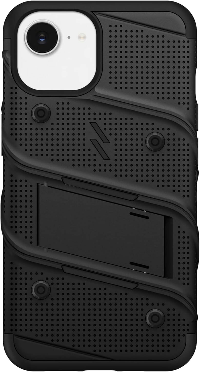 ZIZOiPhone 16e/13/14/15 用 ケース MagSafe対応 米軍MIL規格 516.6落下テスト済 耐衝撃 360度保護 強化ガラス/キックスタンド/ホルスター/ランヤード付属