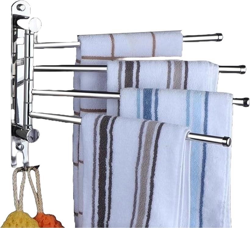 タオルハンガー スイングアーム式 タオル掛け 壁掛け ステンレス製 省スペース設計 洗面所 キッチン バ..