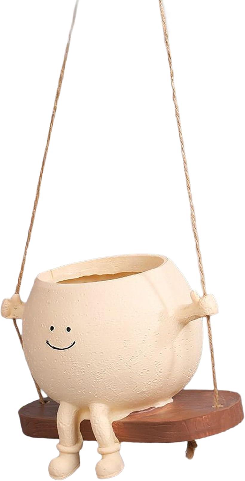 ハンギングプランター 吊り鉢 植木鉢 多肉植物 観葉植物用 笑顔デザイン 可愛い 吊り下げ 壁掛けタイプ オシャレ 室内 インテリア ギフト