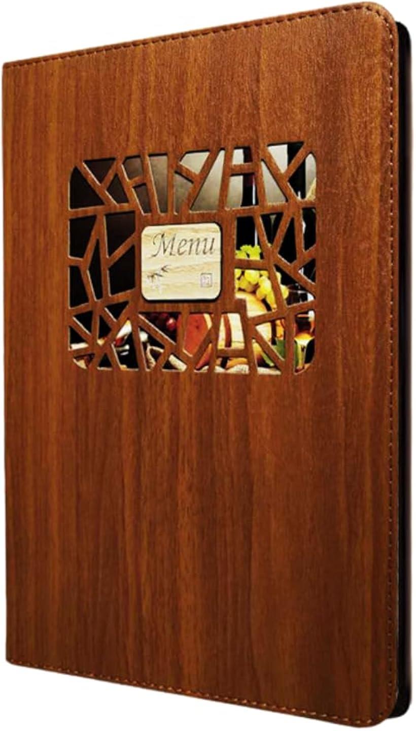 メニューブック ファイル ホルダー 表 見開き レストラン おしゃれ A4サイズ ブラウン