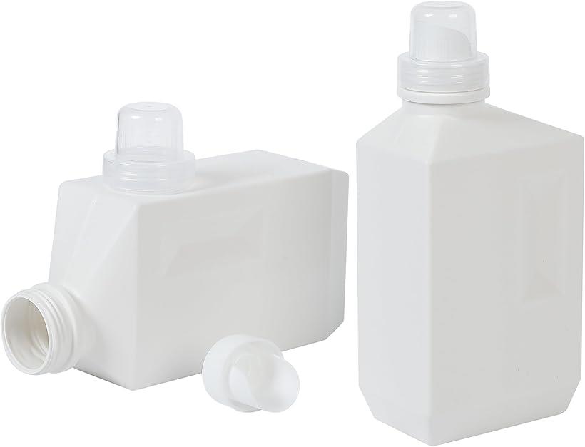 洗濯洗剤 柔軟剤 詰め替えボトル 1000ml 2本セット 目盛り付きキャップ 液だれ防止ノズル ランドリーボトル