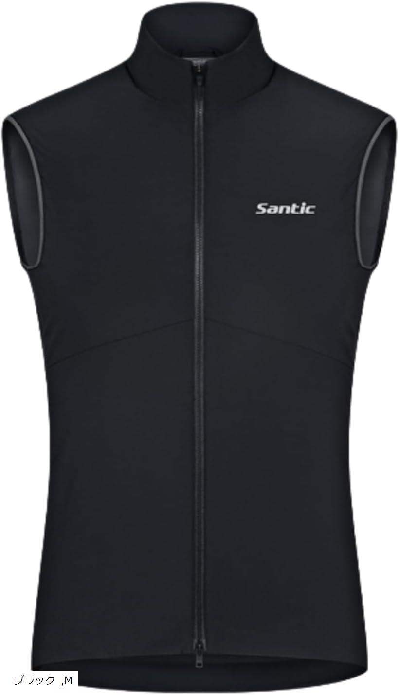 メンズ サイクルジャージ サイクルベスト 防風 保温 秋冬 サイクルウエア 反射 ノースリーブ ポケット フリース 反射材 L XL 2XL ブラック M