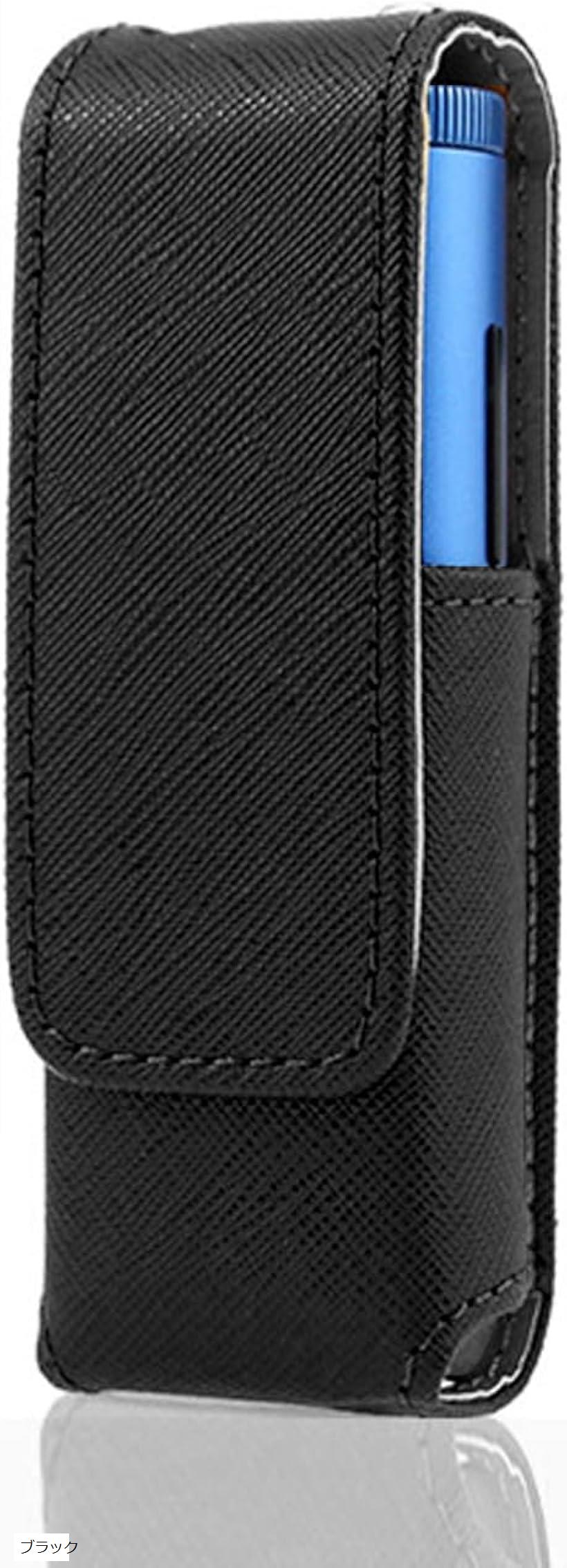 ケースコンパチブルGLO HYPER/コンパチブルGLO Proカバー用 PUレザー保護ケース 加熱式たばこ・アクセサリケース ブラック