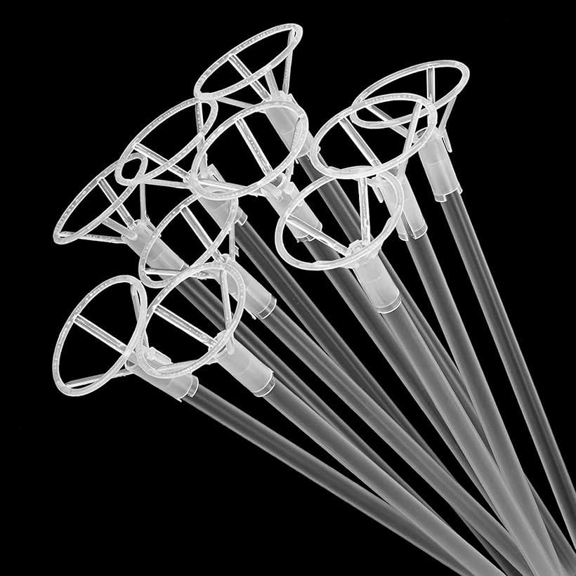 10本セット プラスチック製 バルーンスティック カップ付き パーティー 記念日 装飾