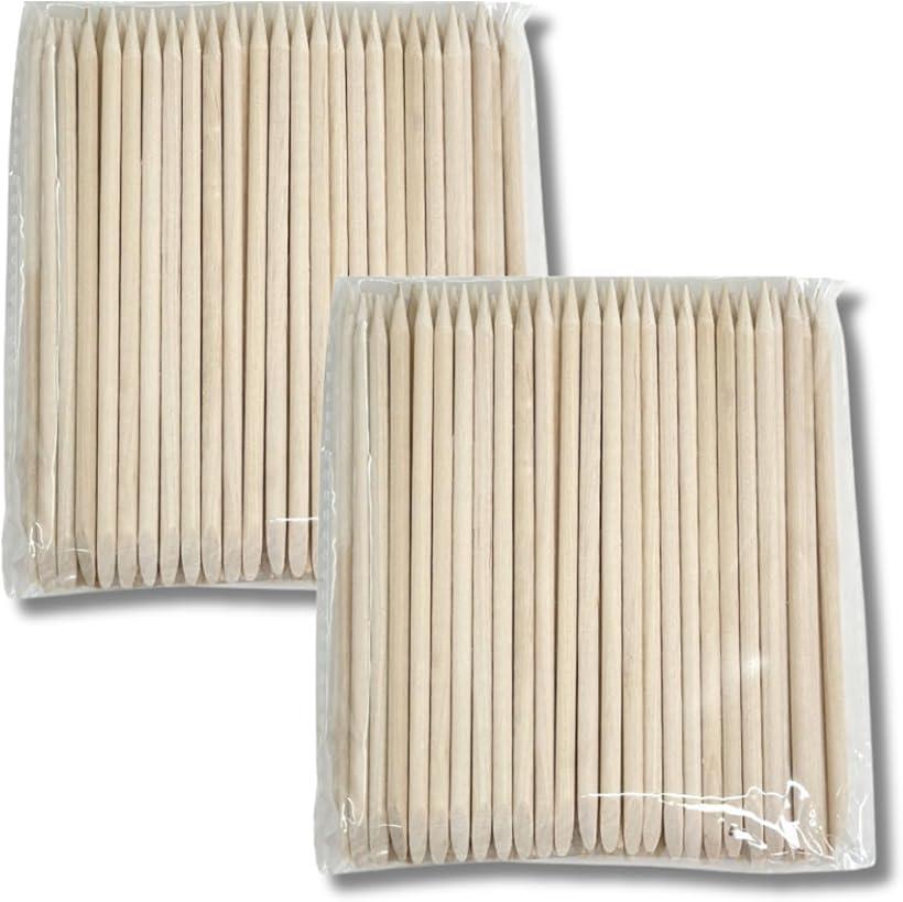 ウッドスティック ネイルスティック 甘皮処理 プッシャー 両端タイプ 200本セット ジェルオフ 細部ケア 使い捨て