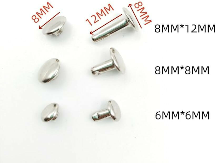 レザークラフト カシメセット 360組 6mm 8mm 12mm 4色3サイズ リベット 打ち具付き...