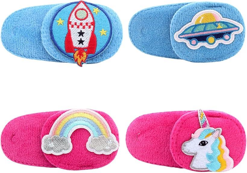 眼鏡カバー アイパッチ メガネ用アイパッチ メガネ用ガールズアイパッチ アイマスク 右目専用 2色計4枚セット