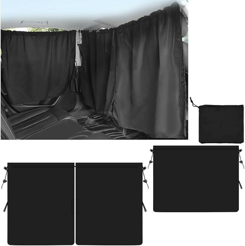 車用遮光カーテン 間仕切り/リアドア プライバシー保護 日除け リラックス 車中泊 休息 仮眠 着替え 災害時