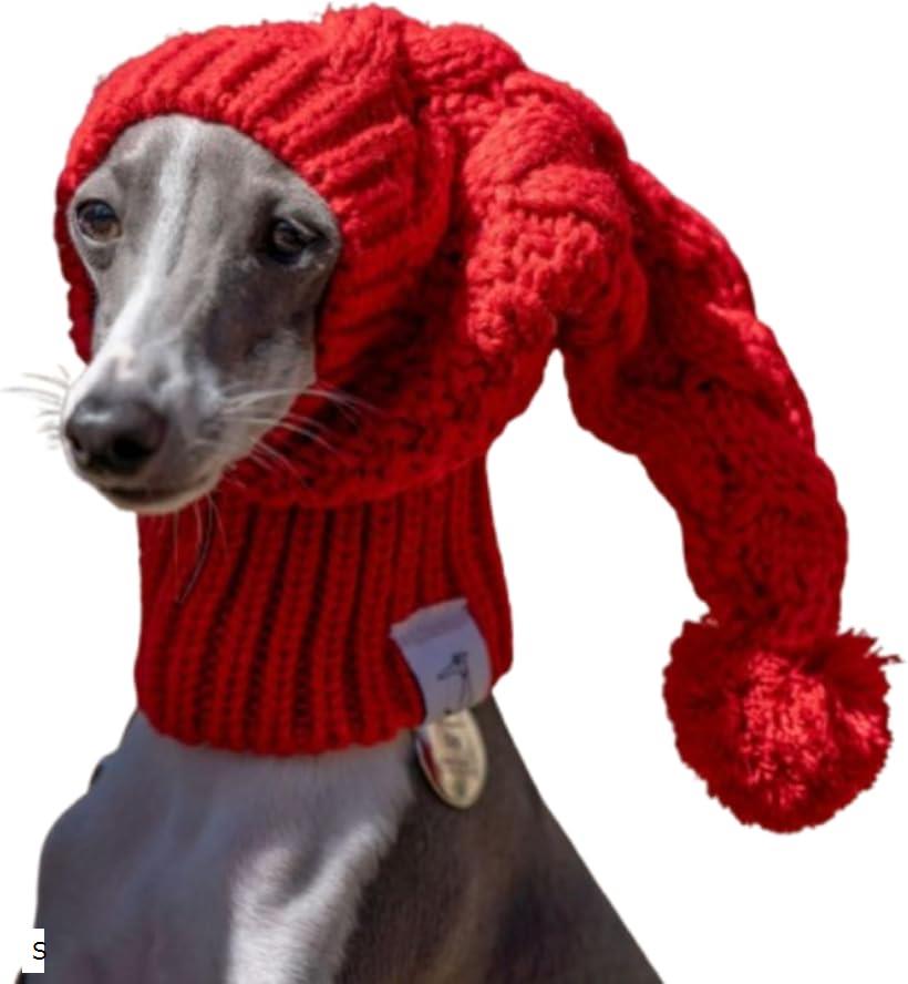 イタグレ帽子 ペット犬用 ニット帽 小型犬用 秋冬用の防寒 防寒アクセサリー L M S(4)