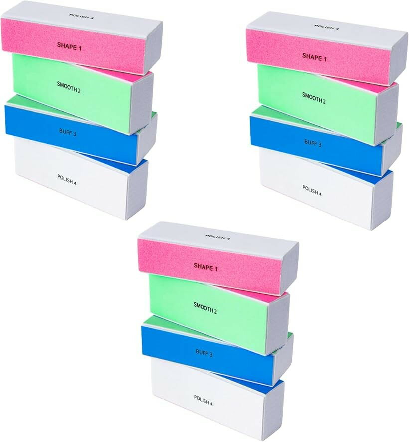 爪磨き 艶出し ネイルケア 爪ブラシ スポンジヤスリ 爪やすり 爪研ぎ 12個セット