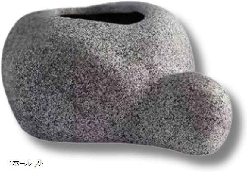 水槽 水草 鉢 石 岩 隠れ家 水槽ポット アクアリウム 2ホール 中 3ホール 大 1ホール 小