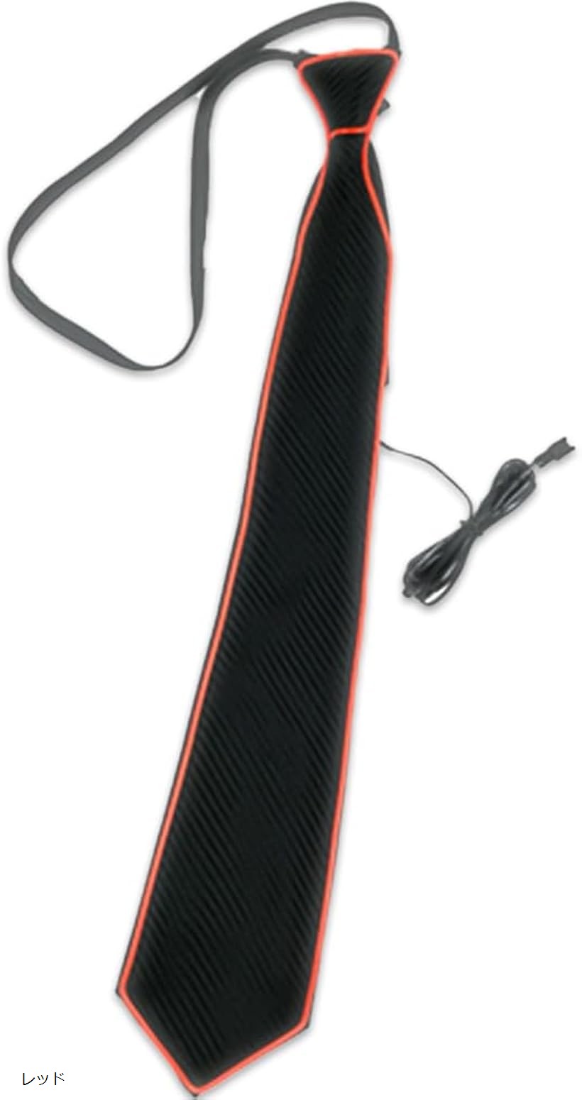 光る ネクタイ LED ライトアップ コスプレ 仮装 ハロウィン 電池式 ブルー グリーン レッド