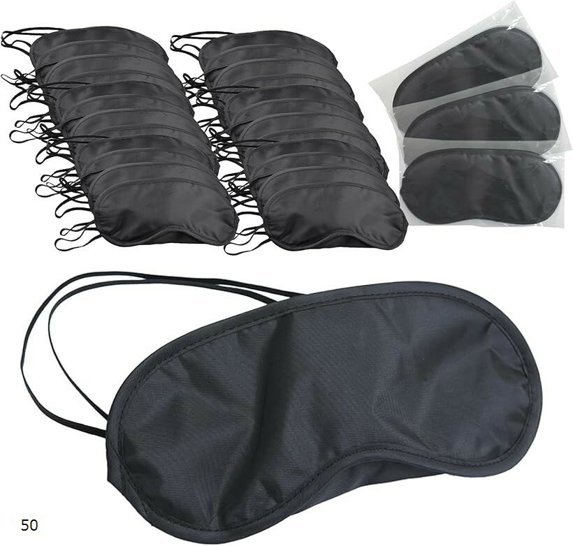 アイマスク 50枚 使い捨て 個包装 遮光 通気 軽量 無臭 安眠 旅行 防災 2本ゴム 男女兼用 50
