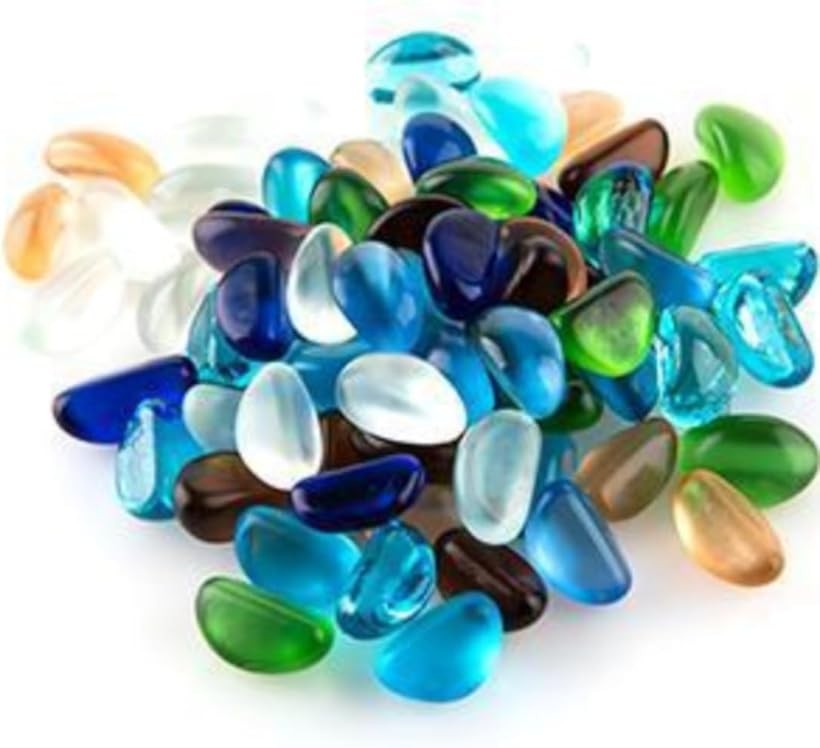 水槽 飾り石 オブジェ 観葉植物 ガラス製砂利 0.45kg 大きさ2.9cm