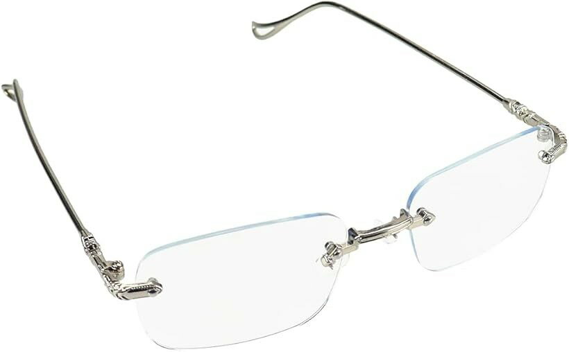 クリアレンズ眼鏡 ブルーライトカット PC作業 動画視聴 ゲーム 負担軽減 リムレス 度なし