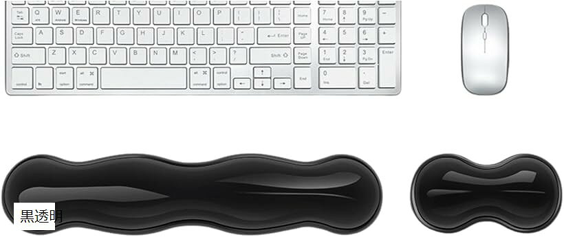 マウス キーボード リストレスト 手首サポート 手首痛み緩和 人間工学デザイン 疲労軽減 滑り止め付き デスクワーク ゲーム向け 黒透明