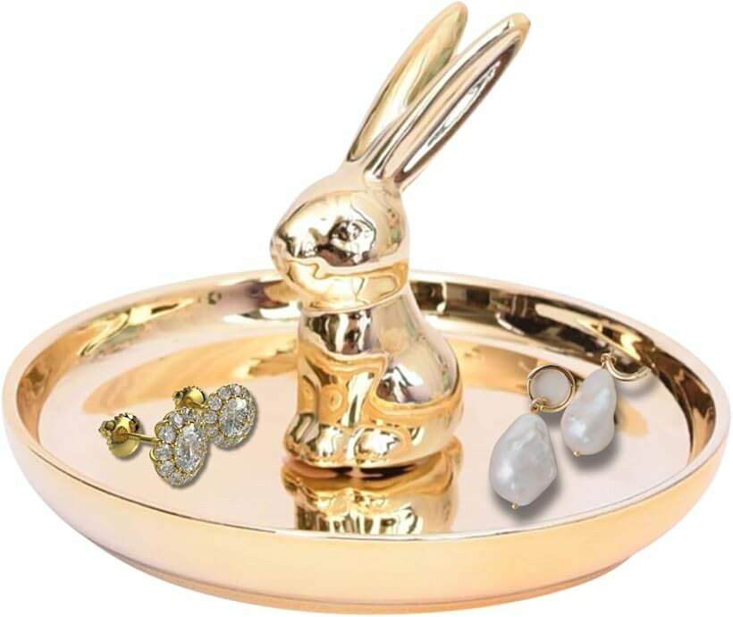 アクセサリートレイ 指輪置き うさぎ 雑貨 インテリア おしゃれ 収納 置物 小物 入れ ピアス ネックレス イヤリング 鍵 玄関