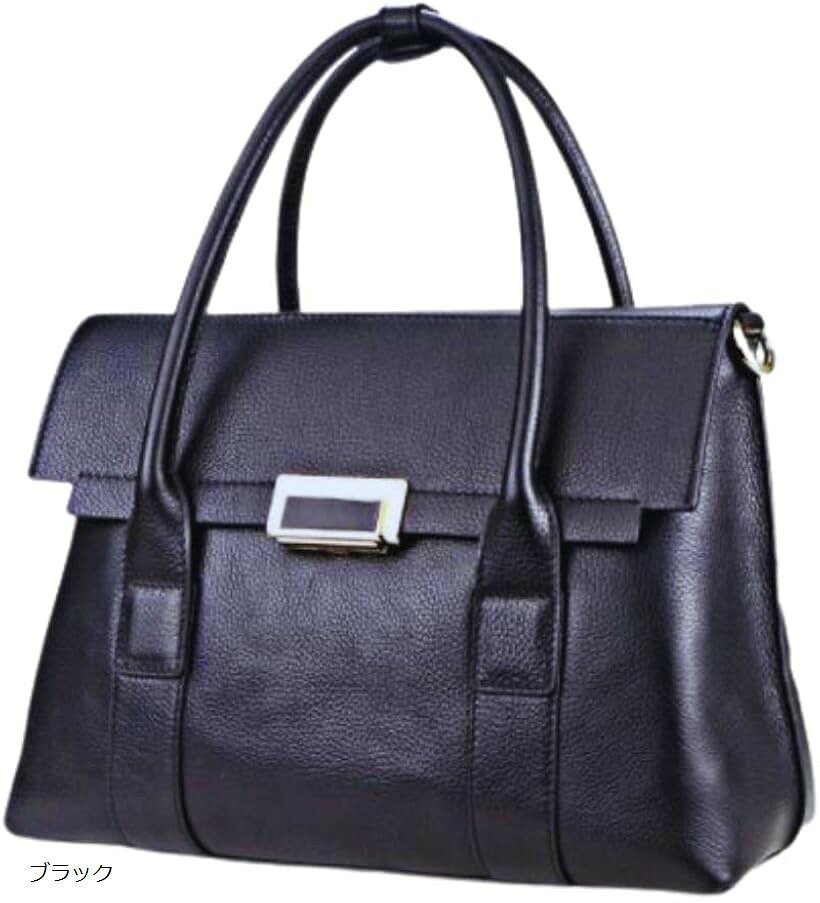 Rakuten - 本革 カバン レディース ハンドバッグ 女性 2way ビジネスバッグ 牛革 レディースバッグ エレガンス 通勤バッグ ブラック
