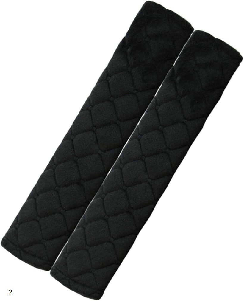 シートベルトカバー 薄型 面ファスナー 取付簡単 ズレ防止 洗える 首擦れ軽減 汎用 フリーサイズ 車用 2