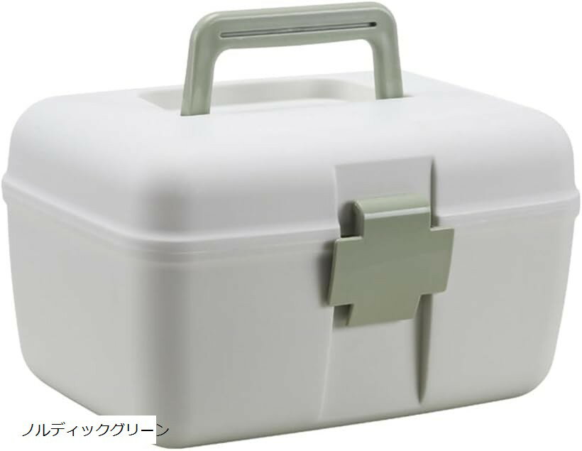 薬箱 救急箱 くすみカラー 2段式 コンパクト 軽量 持ち運び簡単 ロック付き おしゃれ 収納ケース ノル..