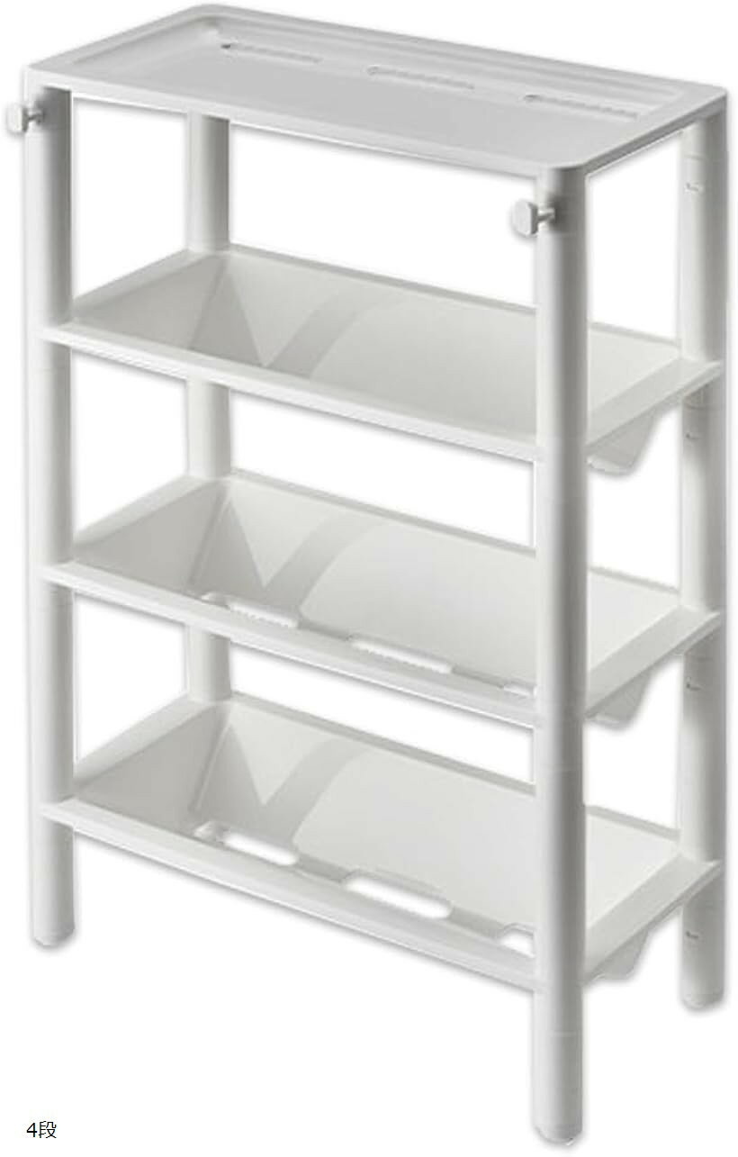 「浴室の省スペース収納ラック」浴室内の整理整頓にぴったりのバスグッズ収納ラックです。乱雑になりがちなシャンプー等のボトル類や洗顔・ボディスポンジからお子様のおもちゃまでキレイに収納可能です。便利な2ヶ所の360度回転式フック付き。「取り出し...