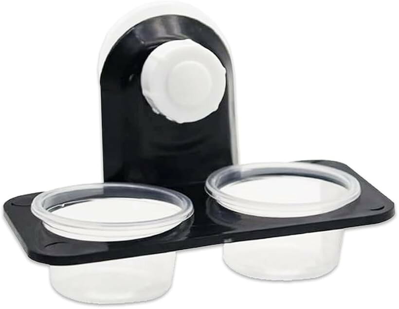 爬虫類 水入れ 餌入れ フードトレイ フードボウル 両生類 昆虫 エサ 皿 吸盤付き クリア 2皿セット