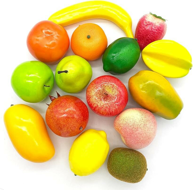 15種セット フェイクフルーツ 果物 野菜 オブジェ 盛り合わせ 食品 サンプル 本物 そっくり ディスプレイ 模型