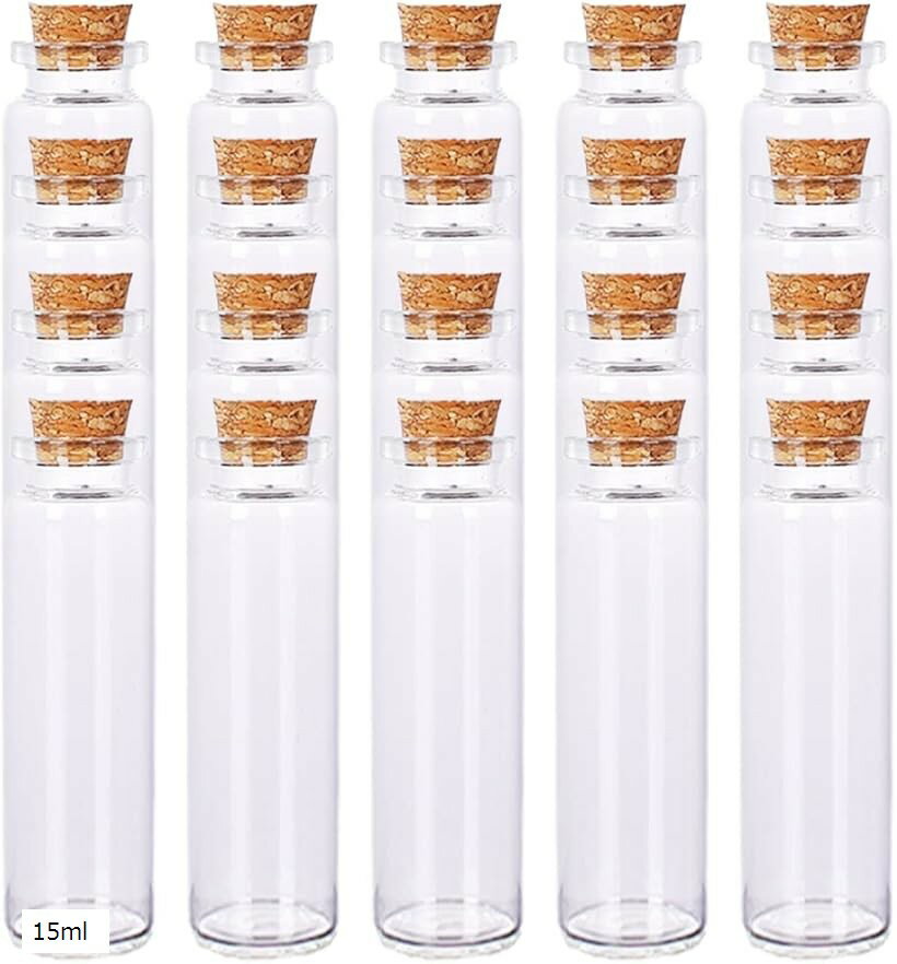 小瓶 ガラス コルク ミニボトル 20個セット 25ml 20ml 15ml