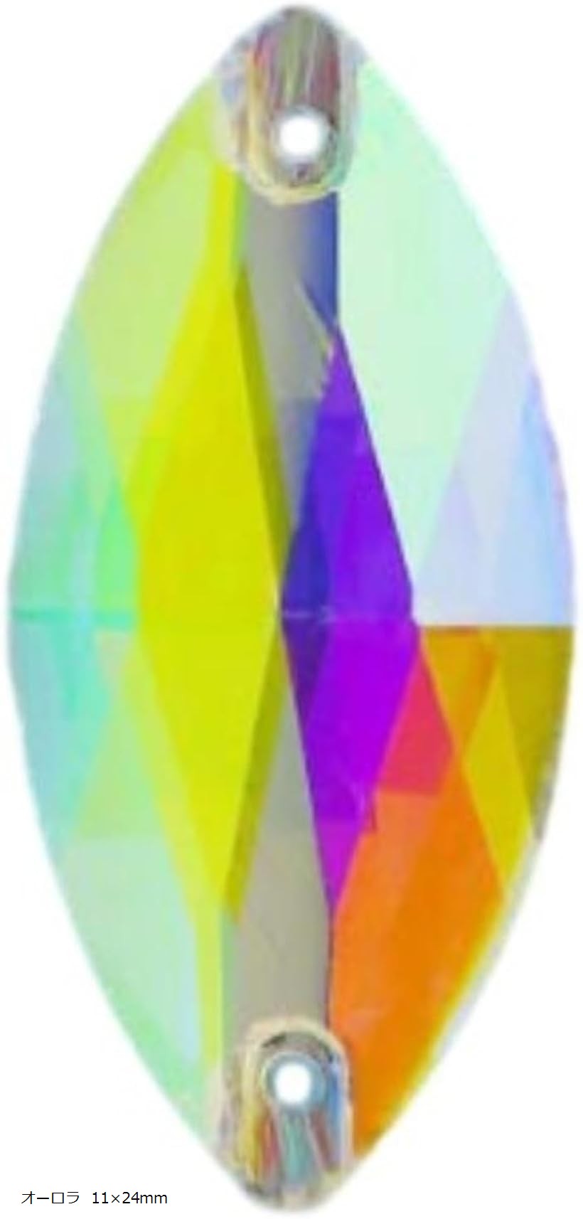 ガラス ビジュー レモン 型 装飾 手芸 オーロラ パーツ ライン ストーン クリスタル 衣装 DIY 15x31mm ..