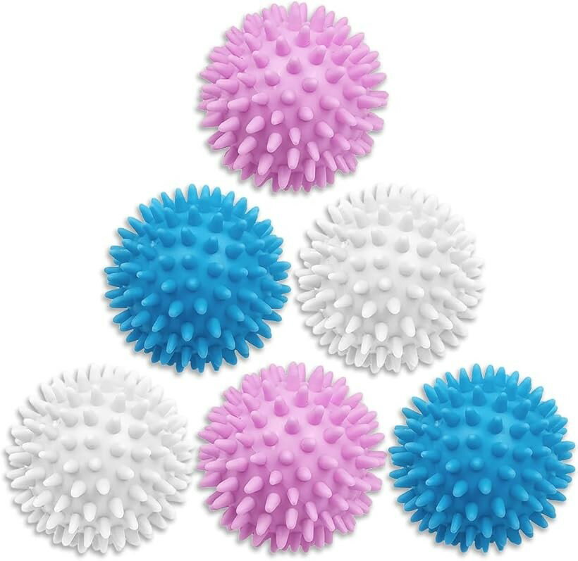 洗濯ボール 乾燥ボール 衣類絡まり防止 シワ防止 洗濯補助 乾燥時間短縮 再利用可能 エコ 6個セット