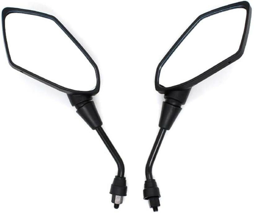 バイクミラー サイドミラー 汎用 オートバイ 正ネジ 逆ネジアダプター ブラック 左右2本セット 10mm