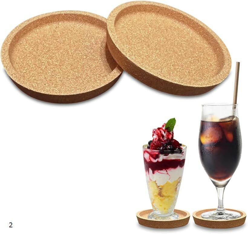 コルク コースター 木製 コルクシート 丸 大 厚め 無地 業務用 セット 6 54 2