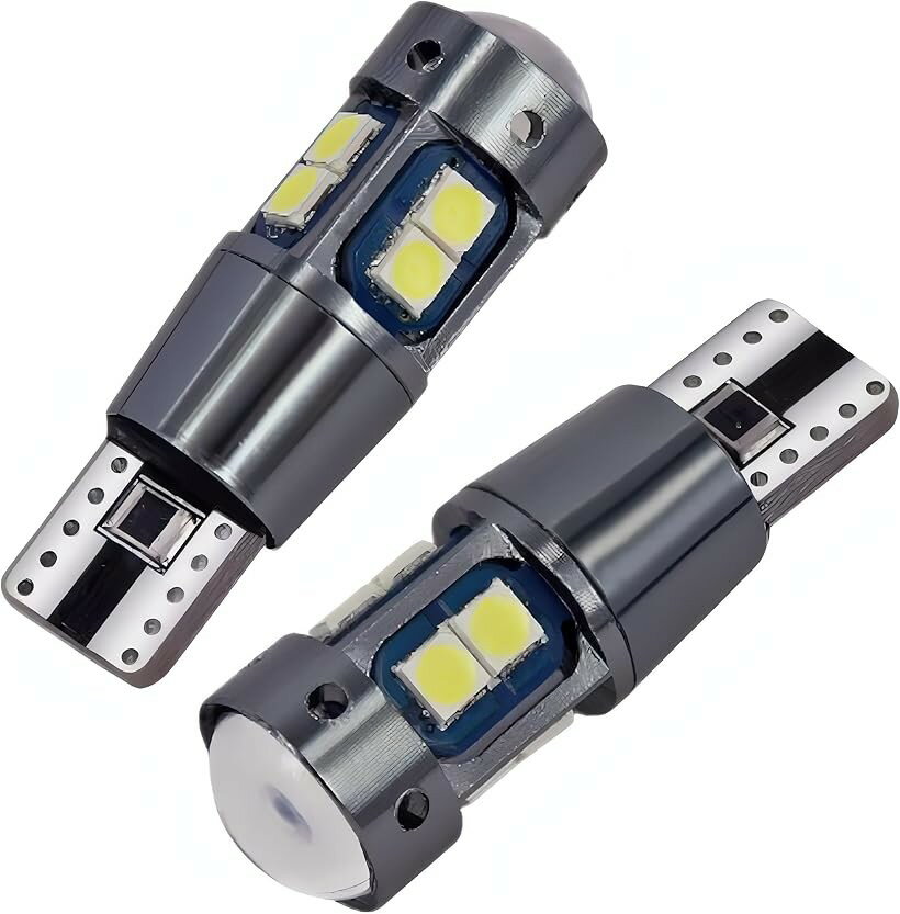 Rakuten - T10 LEDバルブ 12V/24V兼用 ホワイト 10個セット ポジションランプ ナンバー灯 バックランプ ルームランプ 荷室灯 汎用タイプ