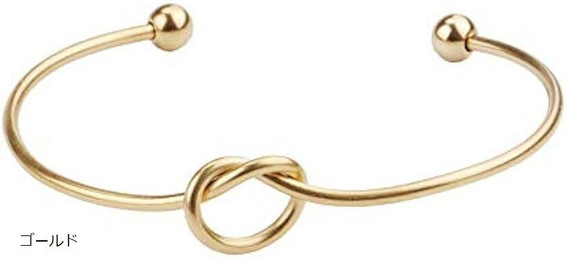バングル ブレスレット 結び 細め 調整可能 フリーサイズ お洒落 ユニセックス ペア アクセサリー ピンク ゴールド