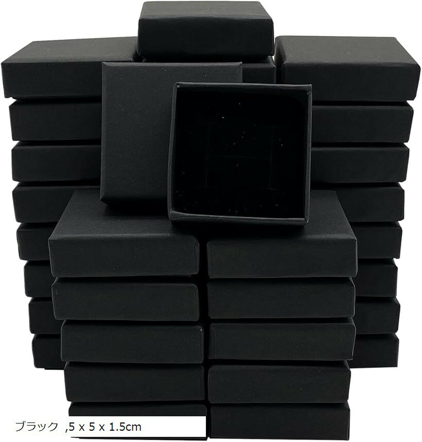 ギフトボックス アクセサリー 箱 薄型 正方形 小物 ジュエリー ピアス 収納 無地 クラフト紙 36個 セット ホワイト 7 x 1.5cm ピンク 7 9 ブラック 5 x 5 x 1.5cm