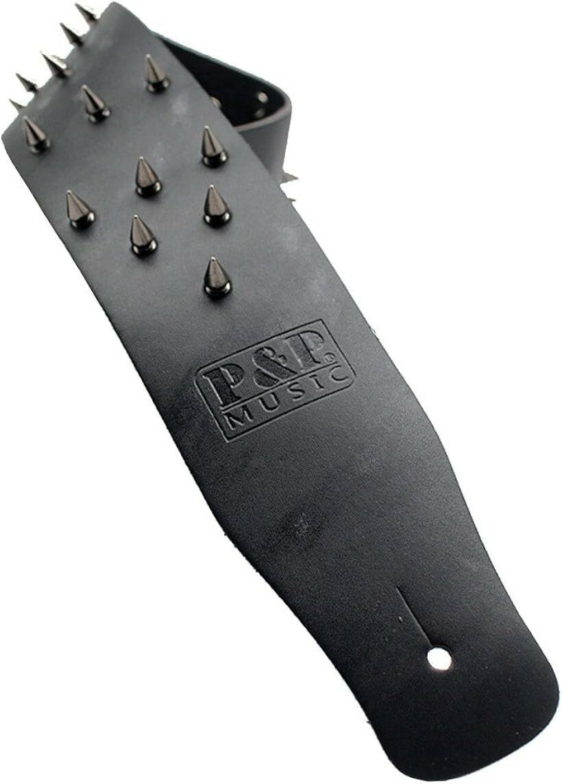 ラクエスト スタッズ レザー ギター ストラップ 革 アコースティック エレキ ベース ロック メタ ...