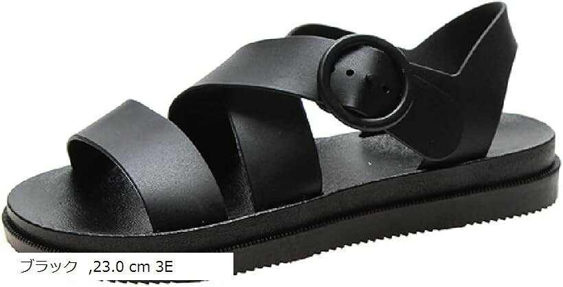 ナースシューズ クロスサンダル 疲れにくい 医療 看護 介護 病院 学生 オフィス レディース 靴 かわいい 軽量 らくらく 事務 カジュアル 美脚 25.0 cm ブラック 23.0 cm 3E