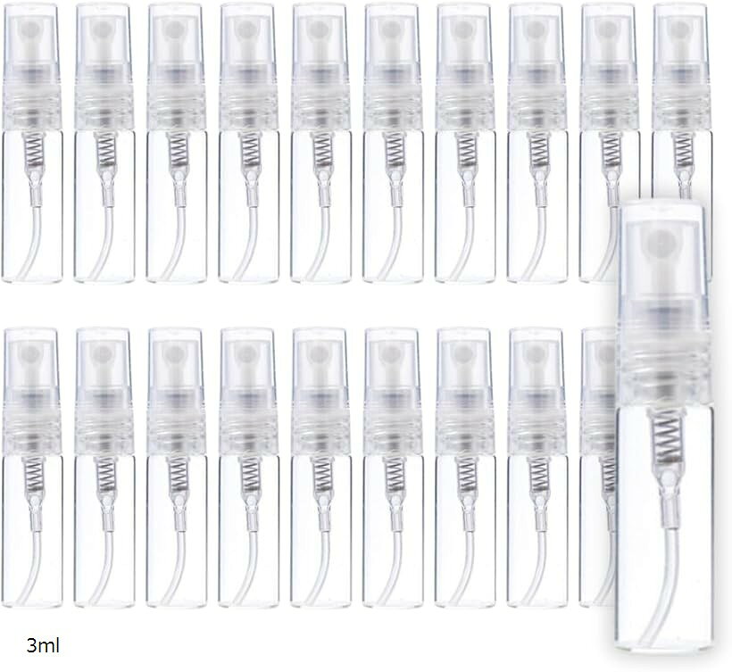 スプレーボトル ミニ ガラス アトマイザー 香水 携帯用 詰め替え容器 持ち運び 小分け 20本 2ml 5ml 10ml 3ml