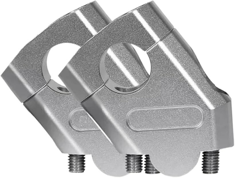 ハンドルクランプ バイク ハンドルポスト ライザーバー (シルバー, 22mm)