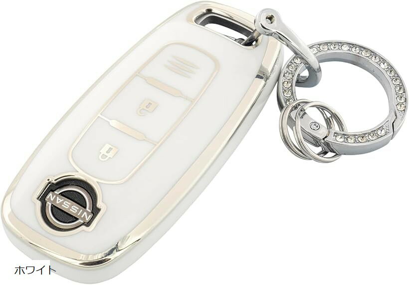 キーケース 日産 キーカバー セレナ c28 エクストレイル t33 サクラ b6 ニッサン NISSAN 対応 2ボタン インテリジェントキー スマートキー パープル ブラック ホワイト