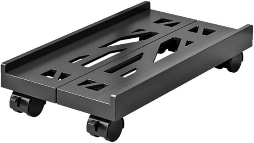 CPUスタンド キャスター付き台車 サイズ調整可能 デスク下収納 落下防止 PCカート パソコンラック