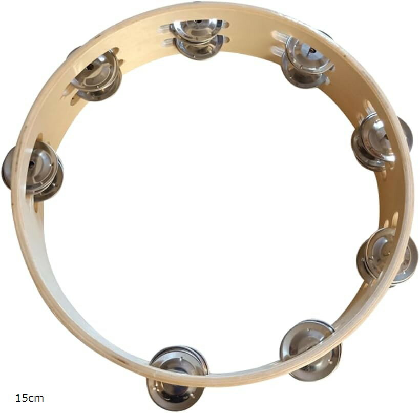 タンバリン 木製 ステンレス ダブル 手持ち ジングル 20cm 25cm 30cm 15cm