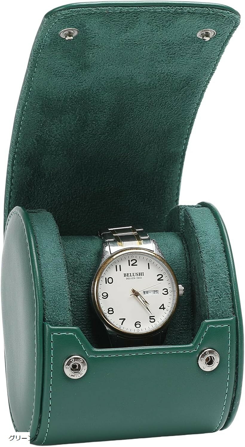 高級 PUレザー 腕時計ケース 1本用 持ち運び 携帯用 出張用 ギフトに最適 おしゃれ ブラウン ブラック ..